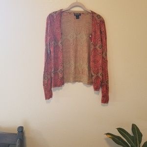 Lucky Brand printed button up cardigan